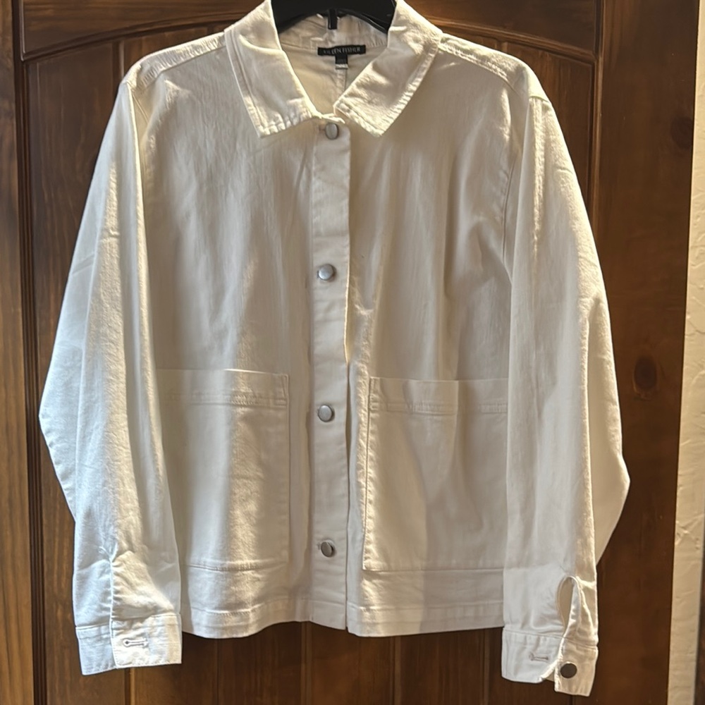 Eileen Fisher White Denim Jacket